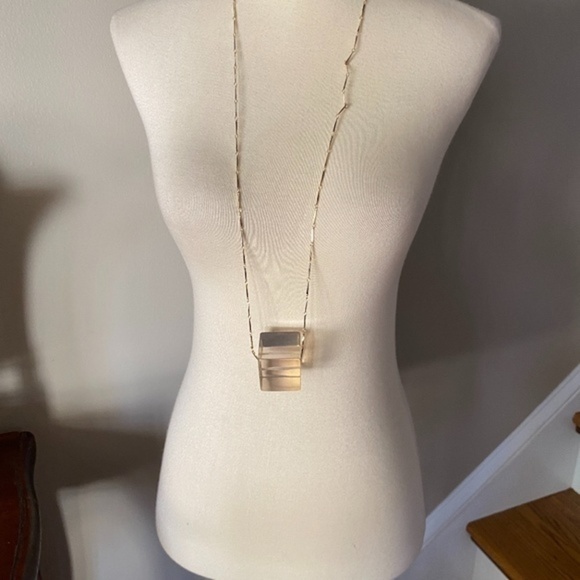 Anthropologie Long Cube Statement Necklace - Picture 2 of 9